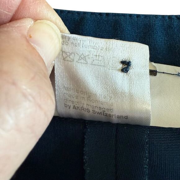 Akris Punto Pants 4 Stretch Straight Leg Trouser Career Classic Minimalist Blue - Picture 7 of 10